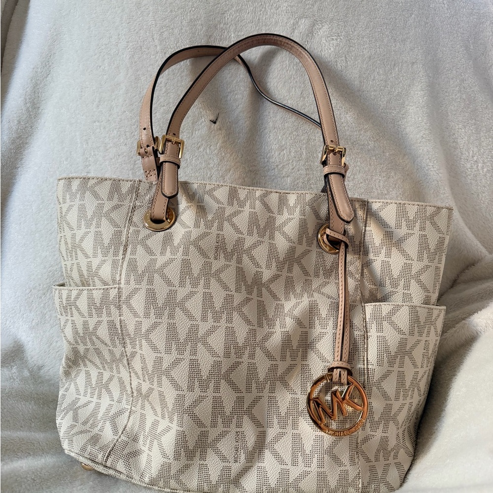 Michael Kors Cream Monogram Tote